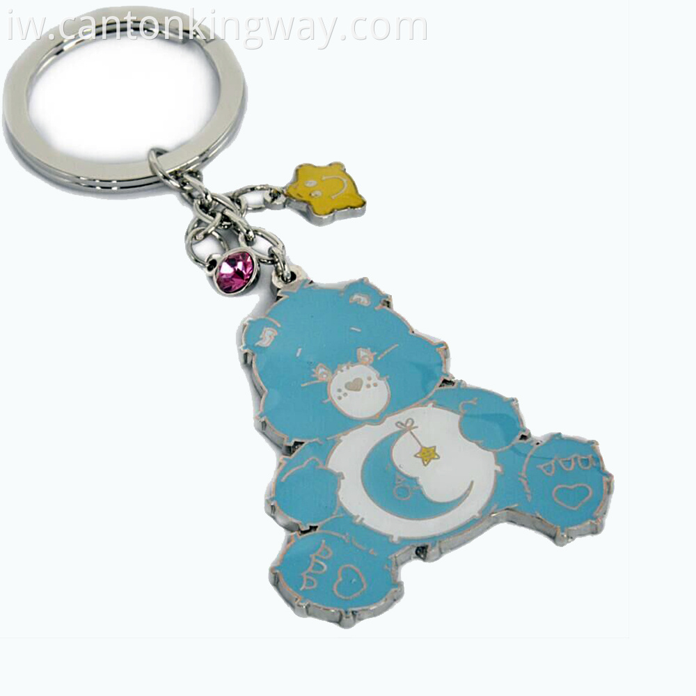 Custome Metal Keychain For Souvenir Blue Bear
